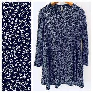 Zara B&W star print tunic shirtdress/mini dress M